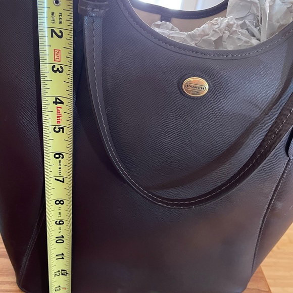 Coach Dark Brown Leather Tote - Picture 6 of 7